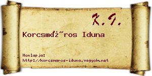 Korcsmáros Iduna névjegykártya